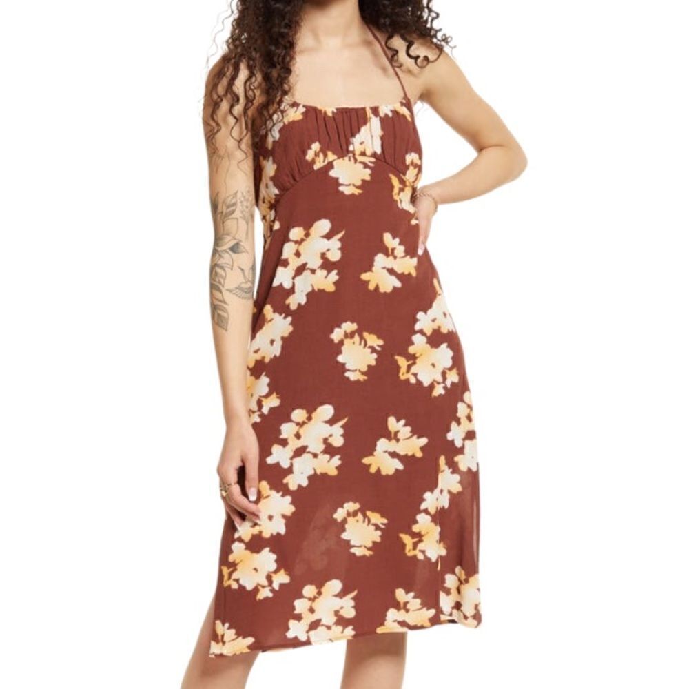 NWT BP Floral Haltern Midi Dress Women Size 3x